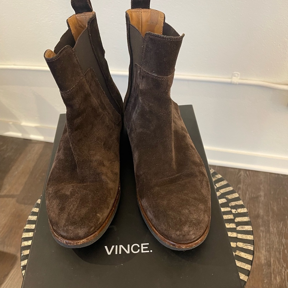 Vince brown suede boots